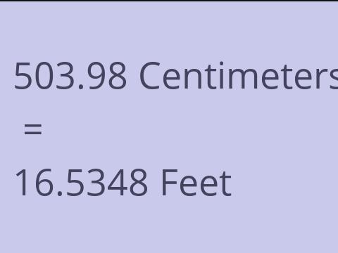 503.98 CM TO FEET