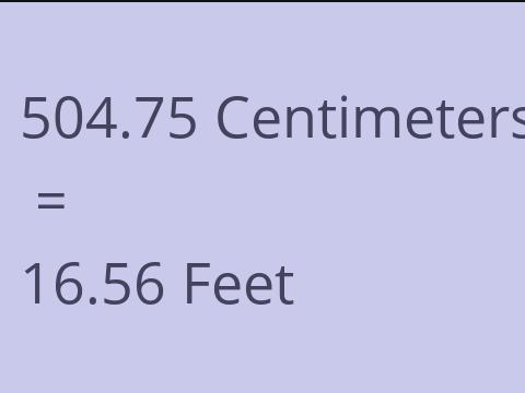 504.75 CM TO FEET