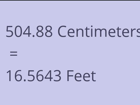 504.88 CM TO FEET