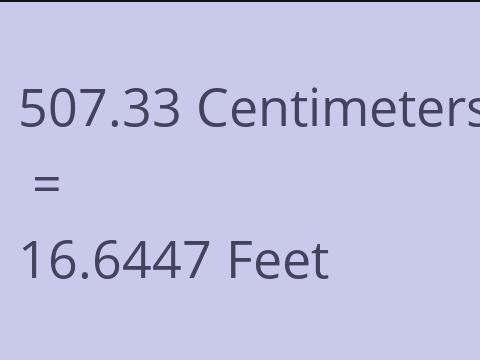 507.33 CM TO FEET