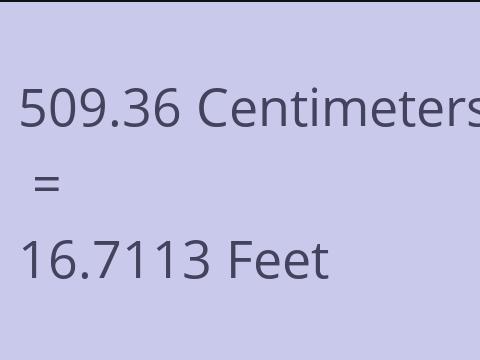 509.36 CM TO FEET