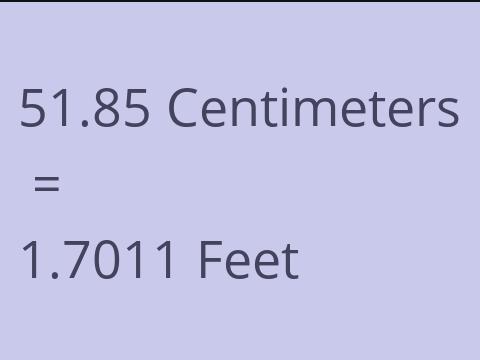 51.85 CM TO FEET