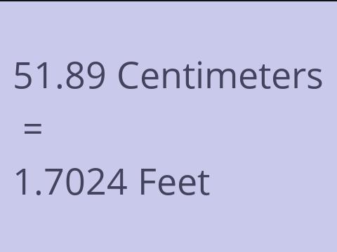 51.89 CM TO FEET