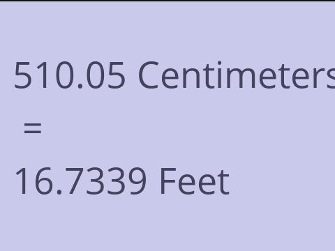 510.05 CM TO FEET