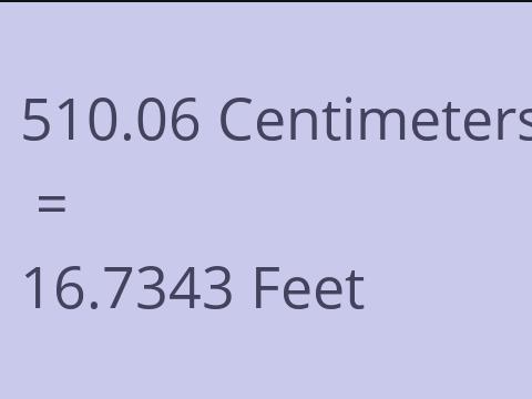 510.06 CM TO FEET