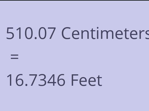 510.07 CM TO FEET