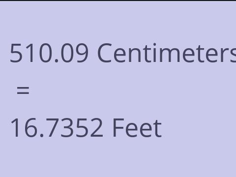 510.09 CM TO FEET