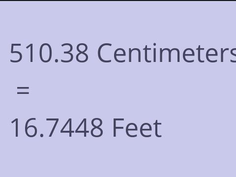 510.38 CM TO FEET