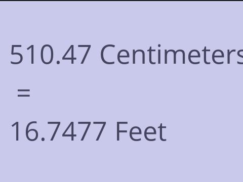 510.47 CM TO FEET