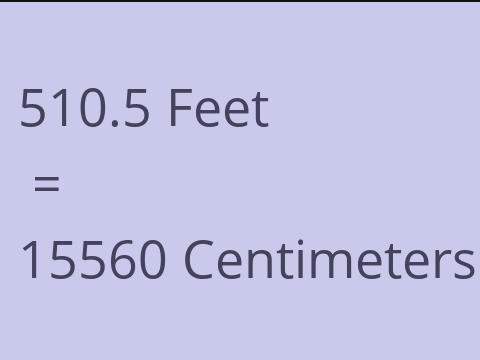 510.5 FEET TO CM