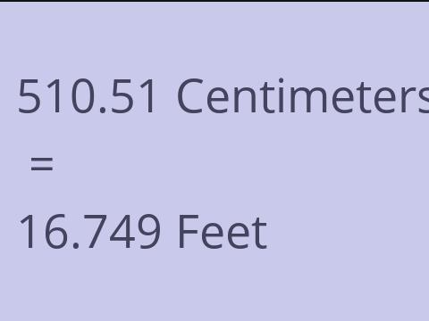 510.51 CM TO FEET