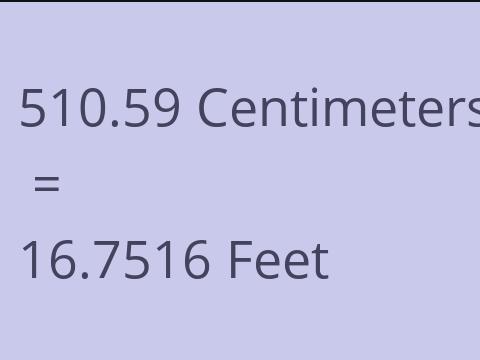 510.59 CM TO FEET