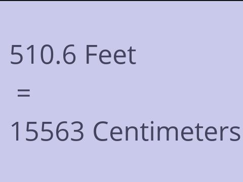 510.6 FEET TO CM