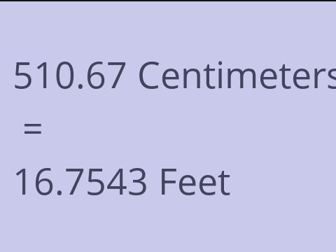 510.67 CM TO FEET