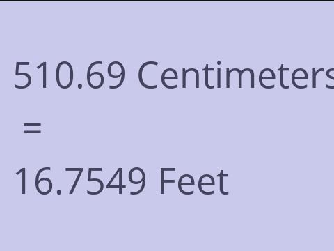 510.69 CM TO FEET