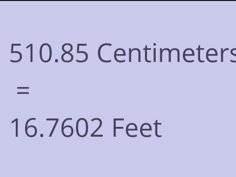 510.85 CM TO FEET