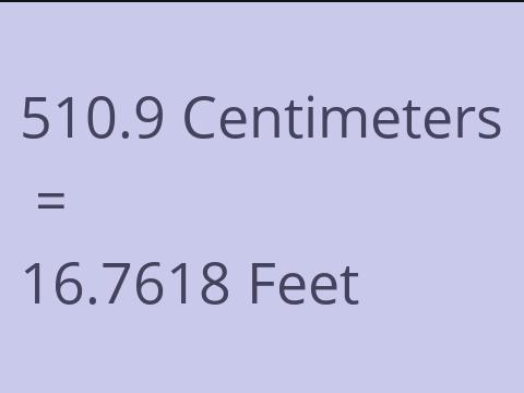 510.9 CM TO FEET