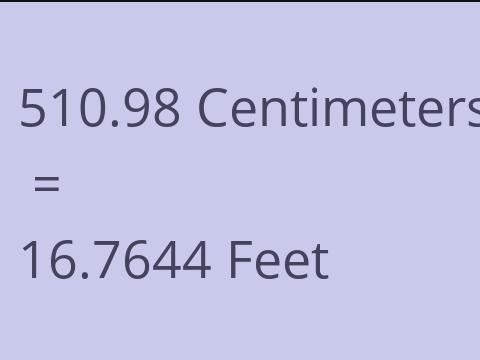 510.98 CM TO FEET