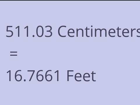 511.03 CM TO FEET