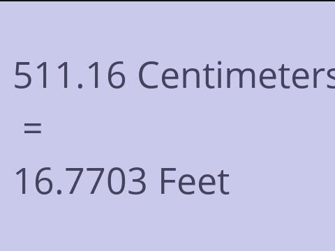 511.16 CM TO FEET