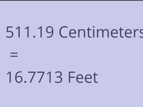 511.19 CM TO FEET