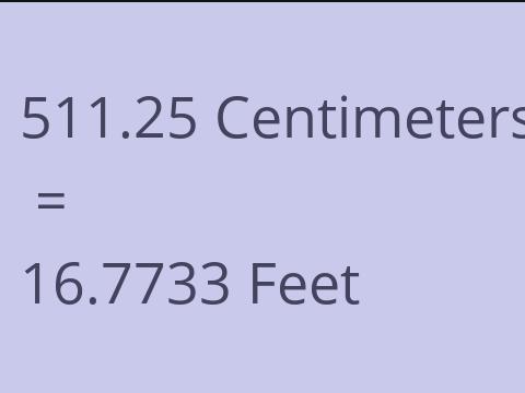 511.25 CM TO FEET