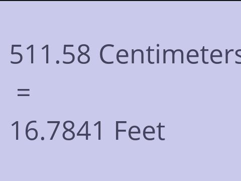 511.58 CM TO FEET