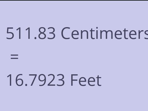 511.83 CM TO FEET