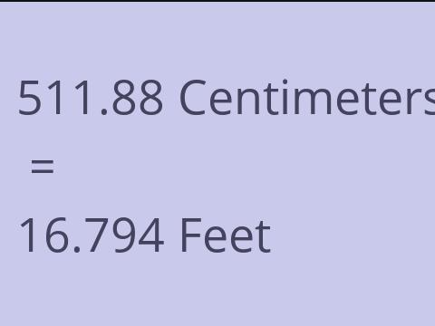 511.88 CM TO FEET