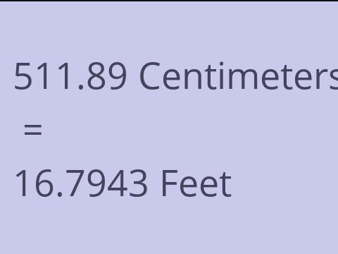 511.89 CM TO FEET