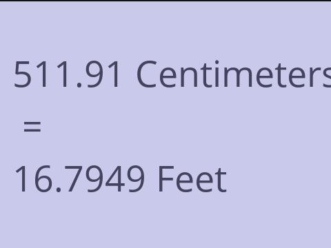 511.91 CM TO FEET