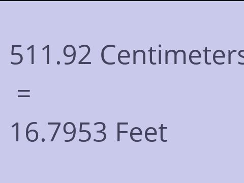 511.92 CM TO FEET