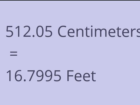 512.05 CM TO FEET