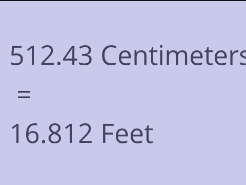 512.43 CM TO FEET