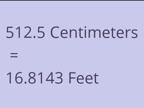 512.5 CM TO FEET