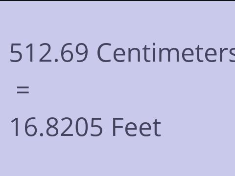 512.69 CM TO FEET