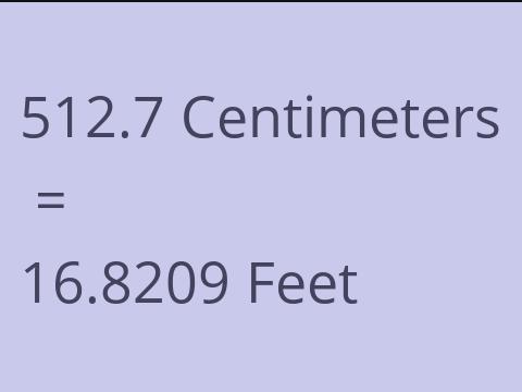 512.7 CM TO FEET