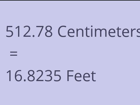 512.78 CM TO FEET