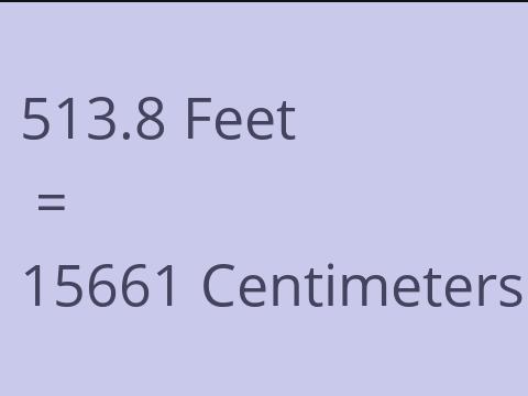 513.8 FEET TO CM