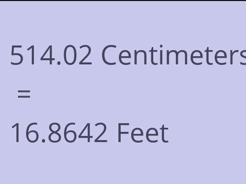 514.02 CM TO FEET