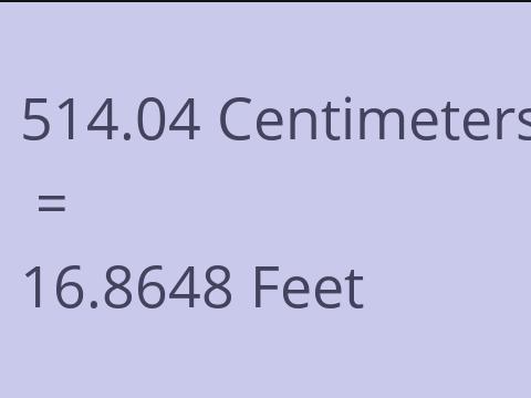 514.04 CM TO FEET