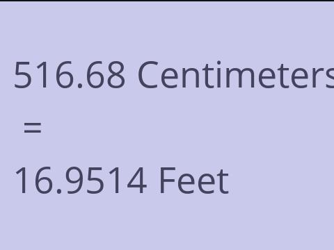 516.68 CM TO FEET