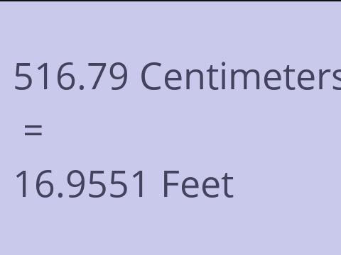 516.79 CM TO FEET