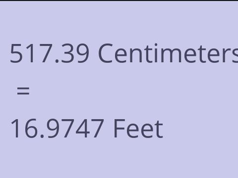 517.39 CM TO FEET