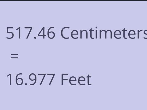 517.46 CM TO FEET