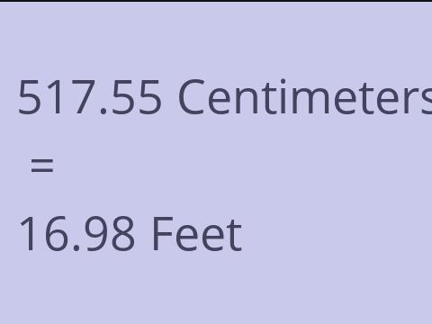 517.55 CM TO FEET