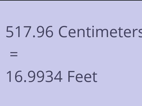 517.96 CM TO FEET