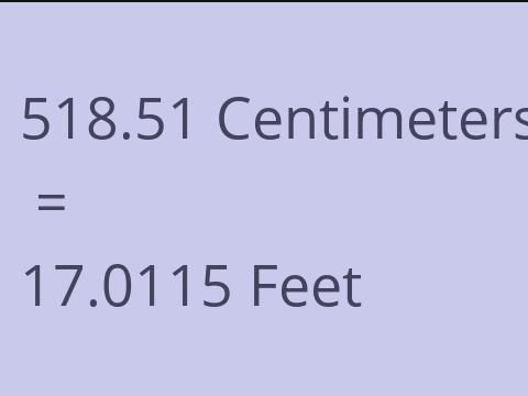 518.51 CM TO FEET