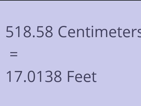 518.58 CM TO FEET