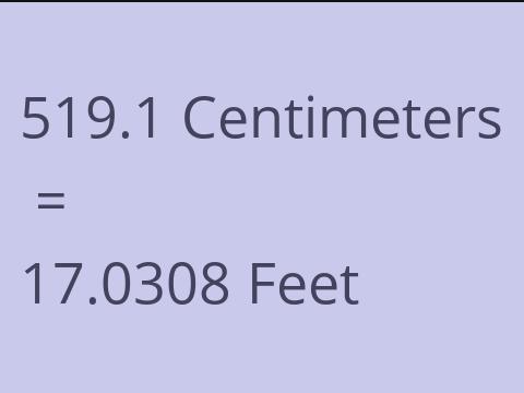 519.1 CM TO FEET